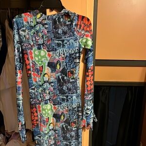 Akira Colorful Graphic Long Sleeve Dress with boost